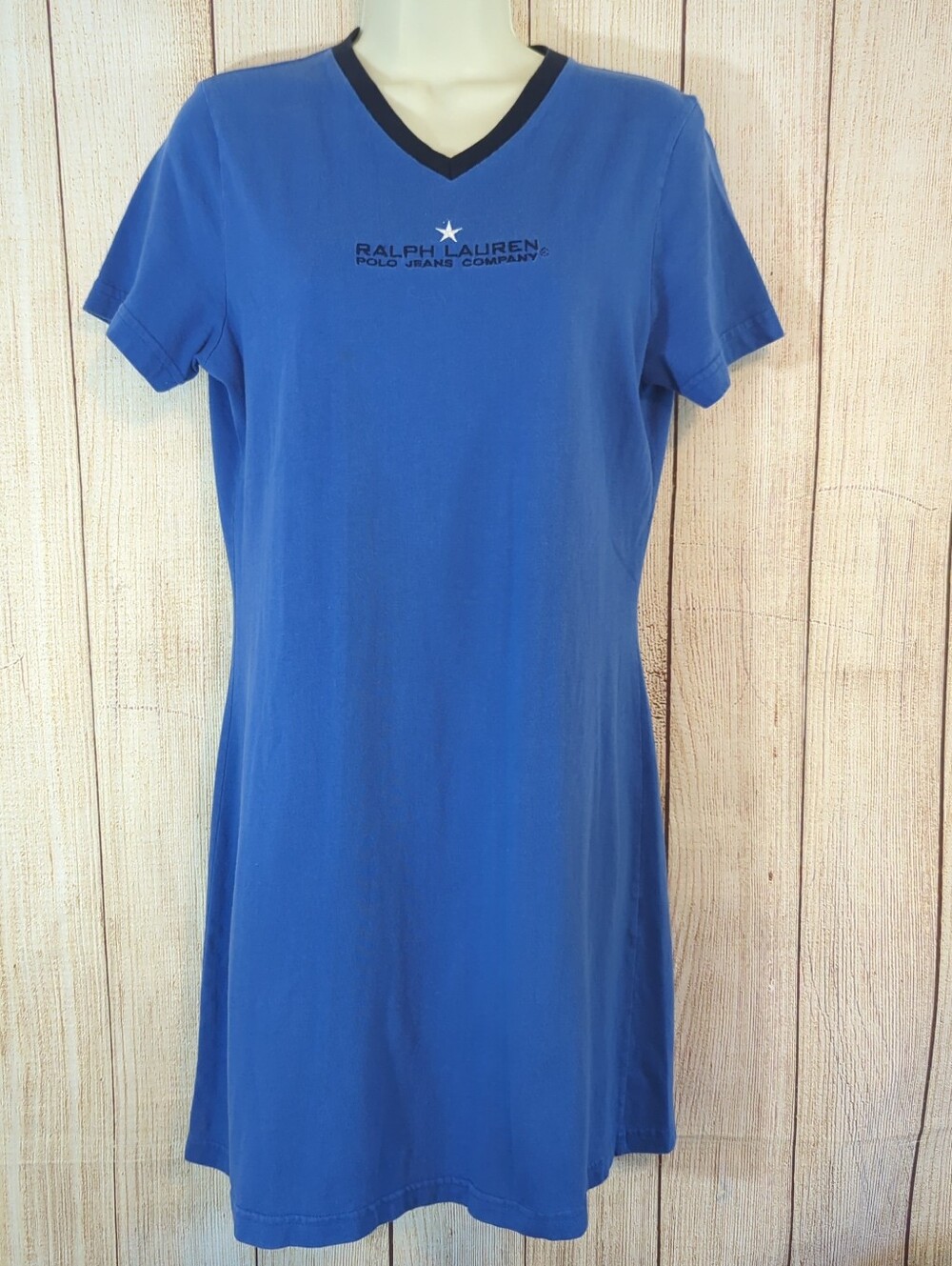 Vintage 90’s Ralph Lauren Polo Jeans Co Women’s T-Shirt Dress  Blue  Large